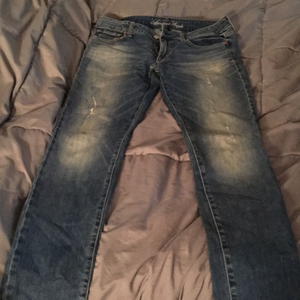 Medium dark blue jeans